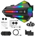 Xylobyte Motorcycle Bluetooth Headset with Wireless 6.0, 520m Helmet Intercom with Universal Pairing, IPX5 Waterproof Motorbike Communication System, Music Sharing & RGB Light