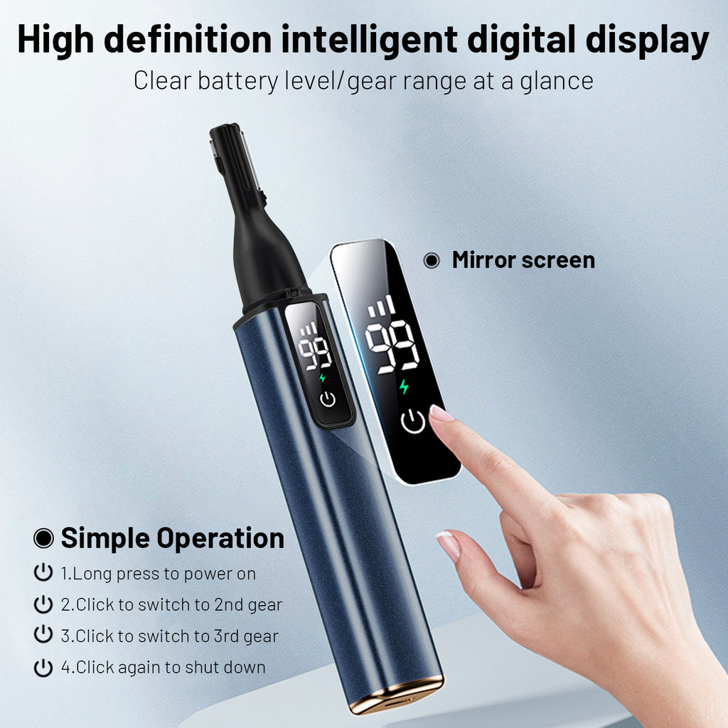 Ear Nose Hair Trimmer, Rechargeable Facial Hair Removal Set for Women Men- Electric Eyebrow Trimmer, 2in1 Face and Nose Trimmer Portable
