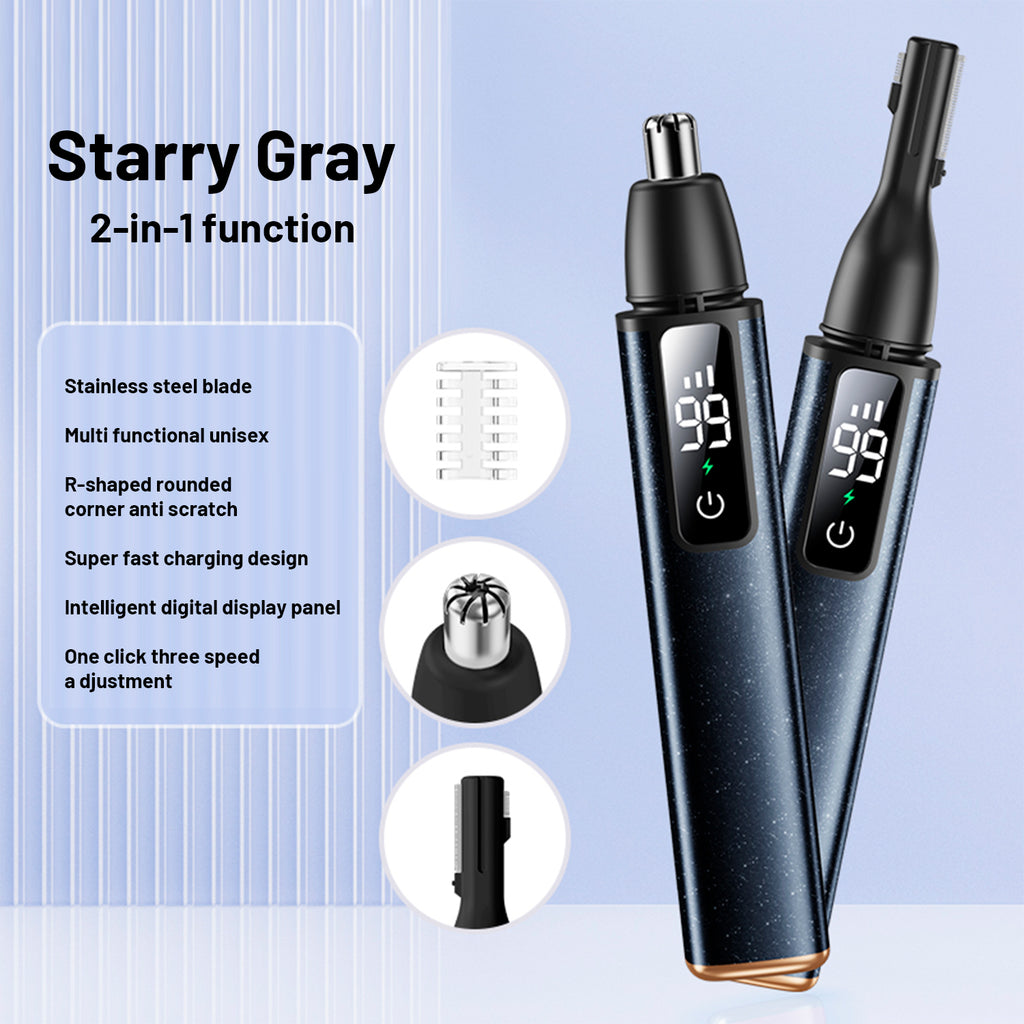 Ear Nose Hair Trimmer, Rechargeable Facial Hair Removal Set for Women Men- Electric Eyebrow Trimmer, 2in1 Face and Nose Trimmer Portable