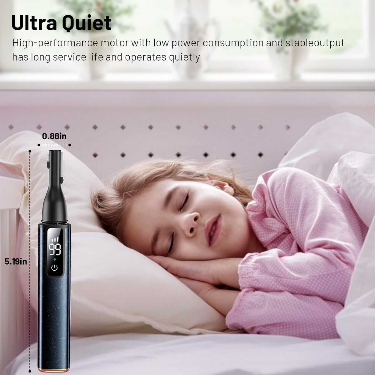 Ear Nose Hair Trimmer, Rechargeable Facial Hair Removal Set for Women Men- Electric Eyebrow Trimmer, 2in1 Face and Nose Trimmer Portable