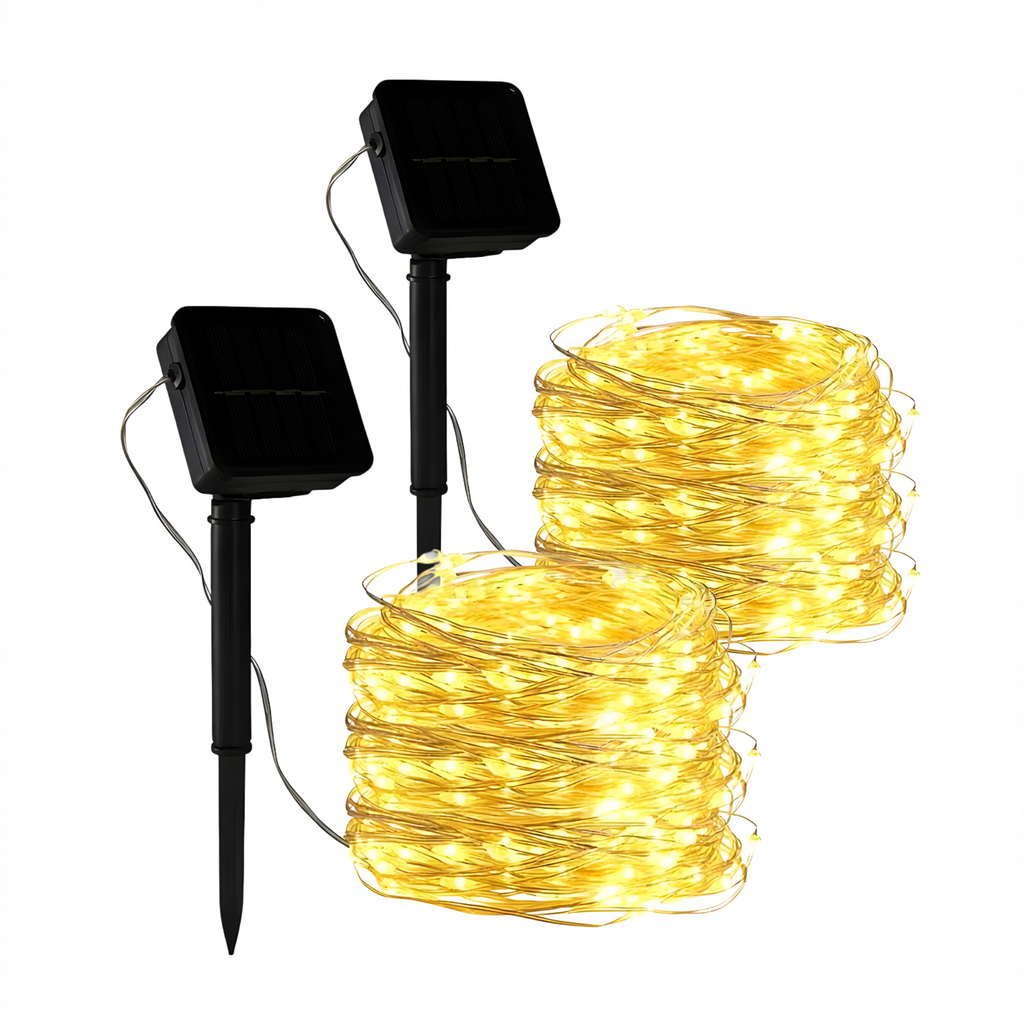 Xylobyte Solar String Lights Outdoor, Waterproof Copper Wire LED Fairy Lights with Auto On/Off, Twinkle Lights for Garden, Patio, Yard, Tree, Party & Holiday Decor