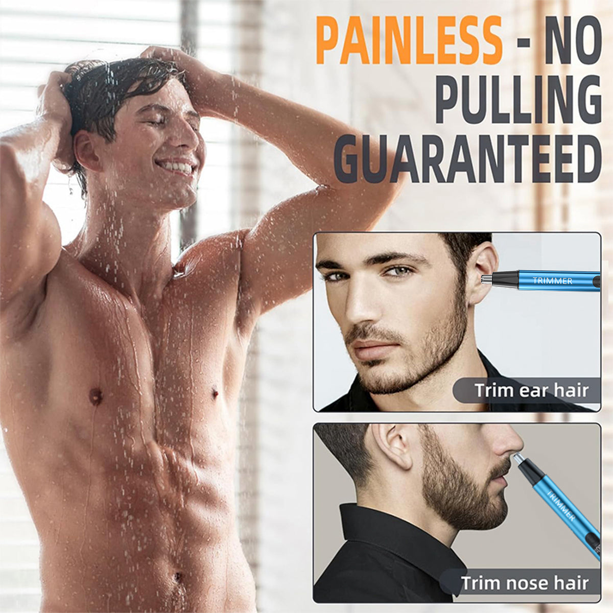 Xylobyte Ear and Nose Hair Trimmer for Women Men,2025 Professional Painless Rechargeable 3 in 1 Eyebrow & Facial Hair Trimmer with Powerful Motor and Dual-Edge Blades Easy Cleansing