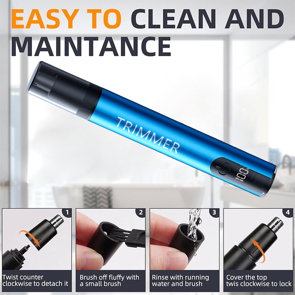 Xylobyte Ear and Nose Hair Trimmer for Women Men,2025 Professional Painless Rechargeable 3 in 1 Eyebrow & Facial Hair Trimmer with Powerful Motor and Dual-Edge Blades Easy Cleansing