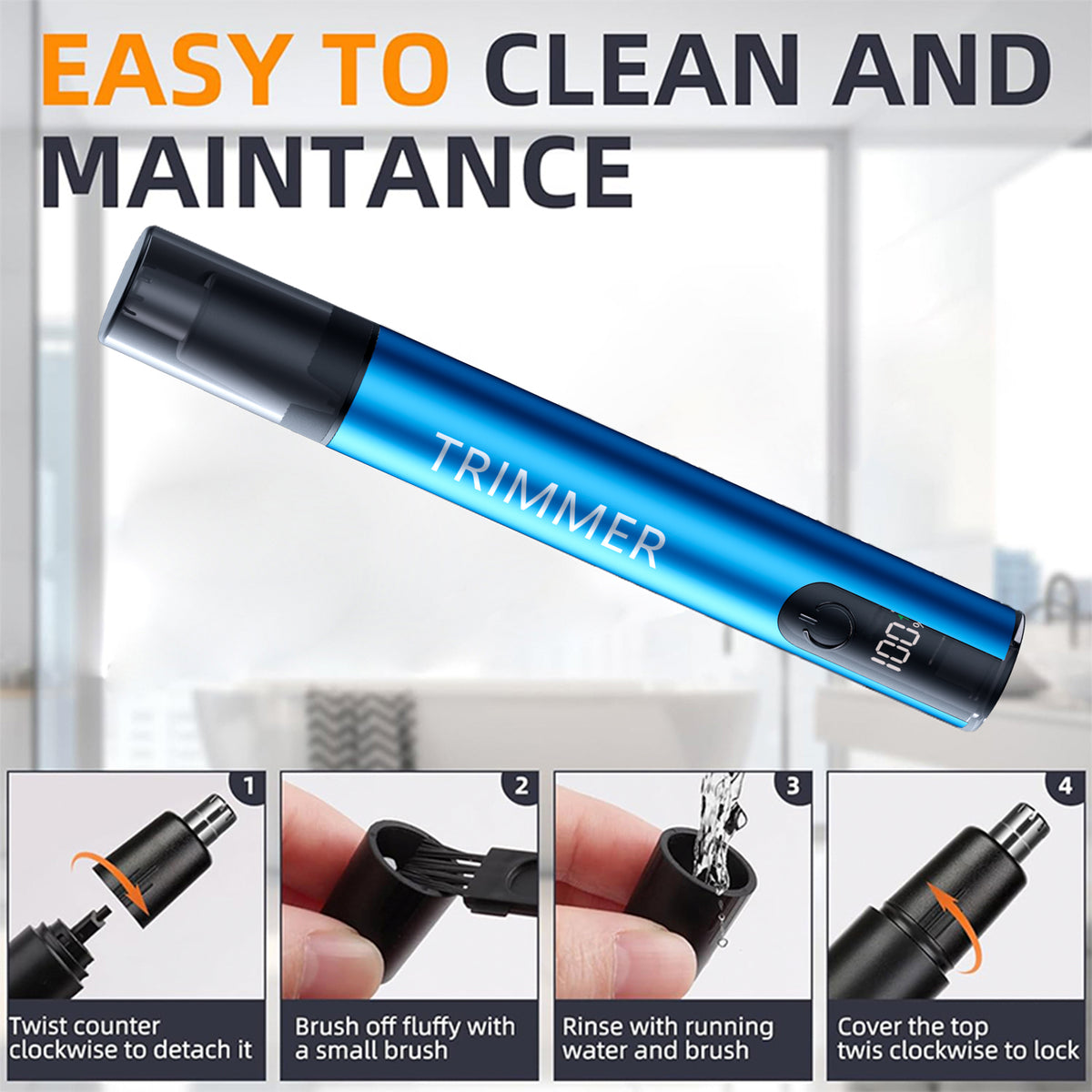 Xylobyte Ear and Nose Hair Trimmer for Women Men,2025 Professional Painless Rechargeable 3 in 1 Eyebrow & Facial Hair Trimmer with Powerful Motor and Dual-Edge Blades Easy Cleansing