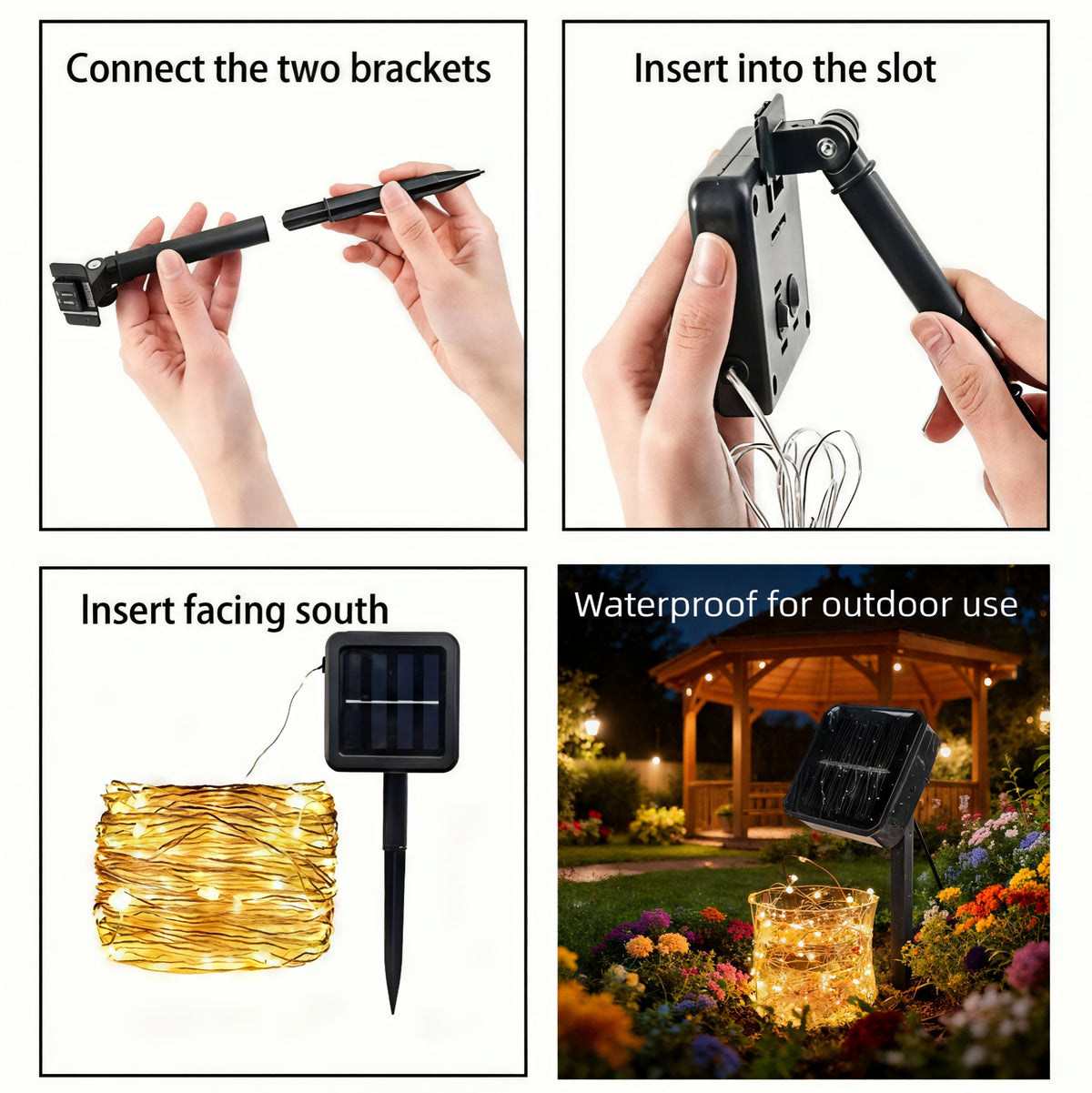 Xylobyte Solar String Lights Outdoor, Waterproof Copper Wire LED Fairy Lights with Auto On/Off, Twinkle Lights for Garden, Patio, Yard, Tree, Party & Holiday Decor