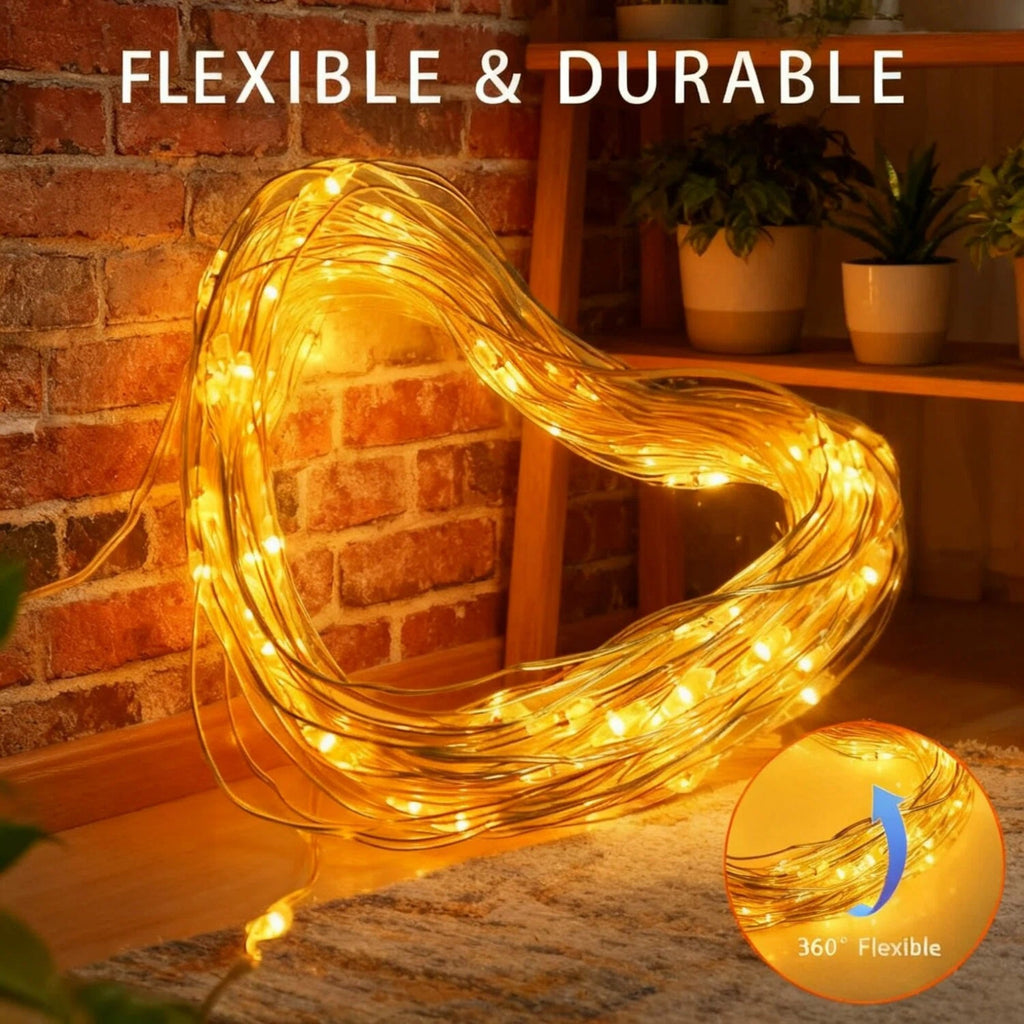 Xylobyte Solar String Lights Outdoor, Waterproof Copper Wire LED Fairy Lights with Auto On/Off, Twinkle Lights for Garden, Patio, Yard, Tree, Party & Holiday Decor