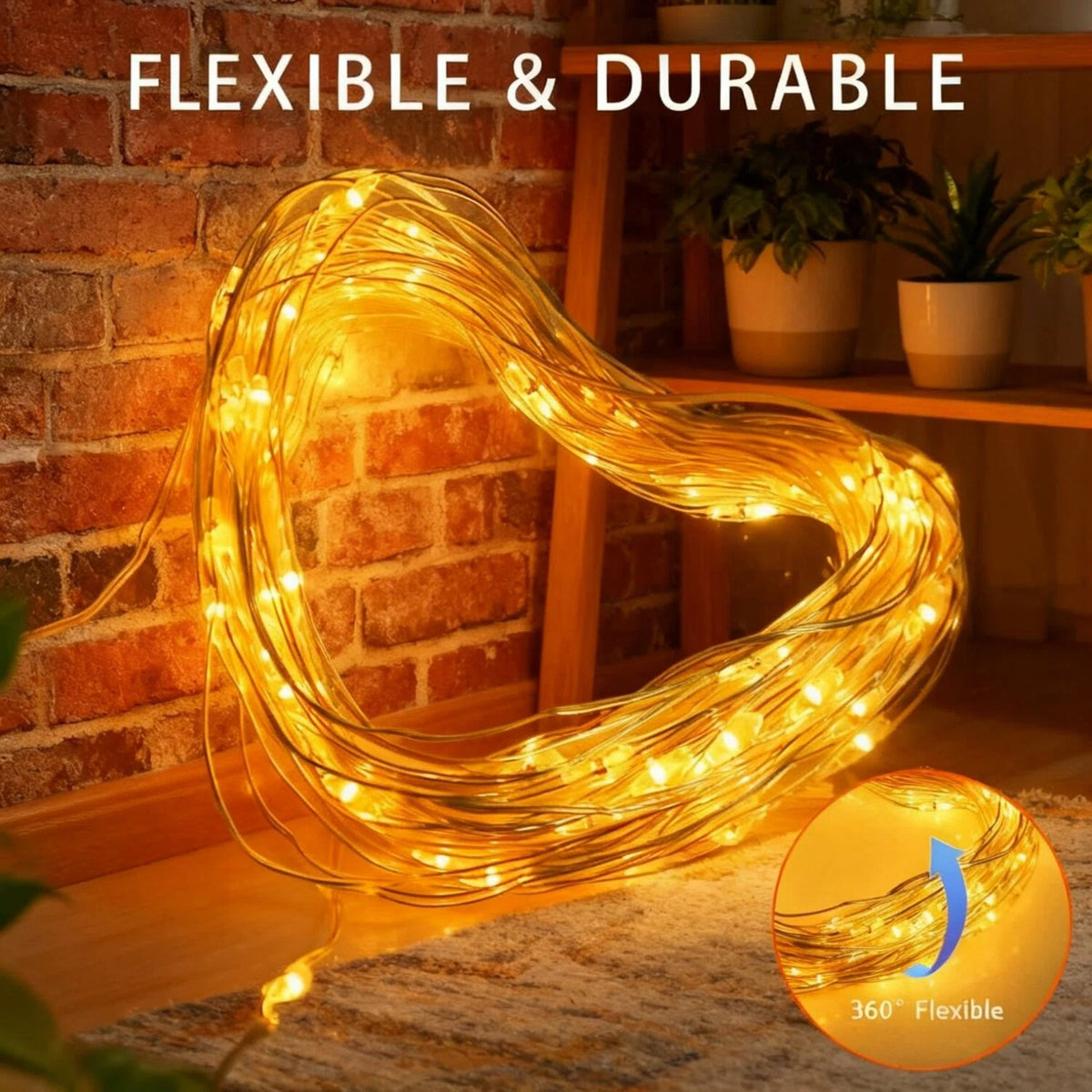 Xylobyte Solar String Lights Outdoor, Waterproof Copper Wire LED Fairy Lights with Auto On/Off, Twinkle Lights for Garden, Patio, Yard, Tree, Party & Holiday Decor
